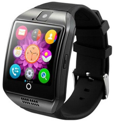 Smartwatch cu telefon iUni Q18, Camera, BT, 1.5 inch, Negru + Card MicroSD 4GB Cadou