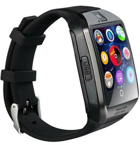 Smartwatch cu telefon iUni Q18, Camera, BT, 1.5 inch, Negru + Card MicroSD 4GB Cadou