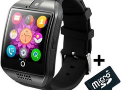 Smartwatch cu telefon iUni Q18, Camera, BT, 1.5 inch, Negru + Card MicroSD 4GB Cadou