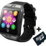 Smartwatch cu telefon iUni Q18, Camera, BT, 1.5 inch, Negru + Card MicroSD 4GB Cadou